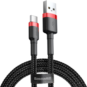 Кабель Baseus Cafule Cable USB For Type-C 3A 0.5 м Black/Red (CATKLF-A91)