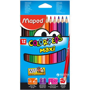 Олівці кольорові Maped Color Peps Maxi 12 кольорів (MP.834010) краща модель в Кривому Розі