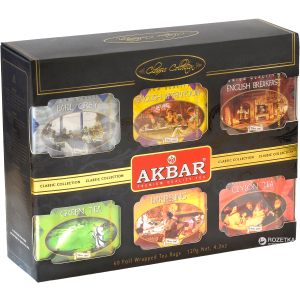 Чай Akbar Classic Collection Подарочный набор в индивидуальных конвертиках из фольги 60х2 г (5014176010058)