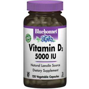 Вітаміни Bluebonnet Nutrition Вітамін D3 5000IU 120 гелевих капсул (743715003699) краща модель в Кривому Розі