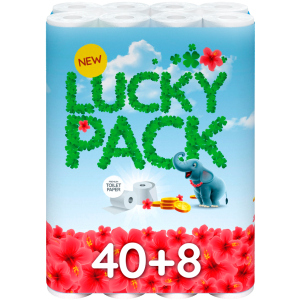 Туалетний папір Lucky pack 140 відривів 2 шари 48 рулонів Білий (8595027101424) в Кривому Розі