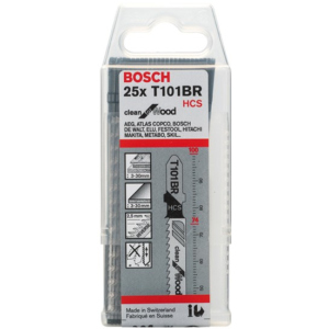 Пильные полотна для лобзика Bosch T 101 BR Clean for Wood, HCS 25 шт (2608633623) лучшая модель в Кривом Роге