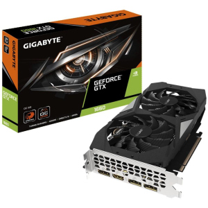 Відеокарта GIGABYTE GeForce GTX1660 6144Mb OC (GV-N1660OC-6GD) краща модель в Кривому Розі