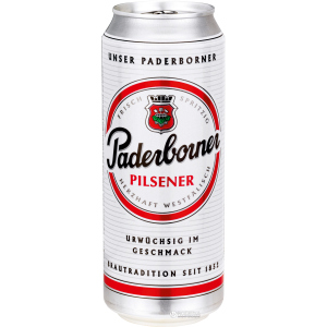 Упаковка пива Paderborner Pilsner світле фільтроване 4.8% 0.5 л х 24 банок (4101120015106) в Кривому Розі