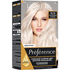 Стійка гель-фарба для волосся L'Oreal Paris Recital Preference 11.11 Холодний попелястий (3600523018277) краща модель в Кривому Розі