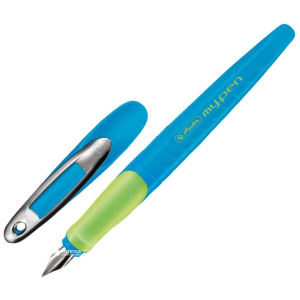 Ручка перьевая для правши Herlitz My.Pen Blue-Neon Синяя Голубой корпус (10999761) лучшая модель в Кривом Роге