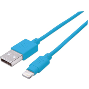 Кабель синхронізації Manhattan USB - Apple Lightning 0.15 м Blue (394437)