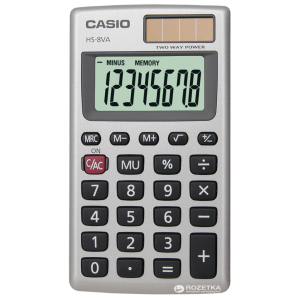 хорошая модель Калькулятор Casio 8 разрядный 57х102х6.9 (HS-8VA-S-EP)