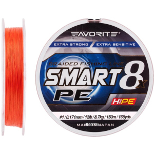 Шнур Favorite Smart PE 8x 150 м # 1.0/0.171 мм 8.7 кг Красно-оранжевый (16931082) в Кривом Роге