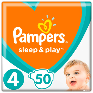 Підгузки Pampers Sleep &amp; Play Розмір 4 (Maxi) 9-14 кг, 50 шт (8001090669056) в Кривому Розі