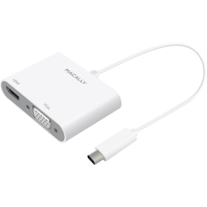 Адаптер Macally USB-C на HDMI/VGA білий (UCVH4K)