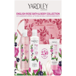 Набір для жінок Yardley English Rose Bath &amp; Body with Apron + троянда косметичка (5056179301870) ТОП в Кривому Розі