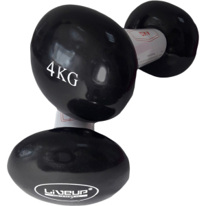 Гантели LiveUp Vinyl Dumbbell EGG HEAD 4 кг пара Черные (LS2001-4) ТОП в Кривом Роге