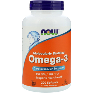 Жирні кислоти Now Foods Омега-3 1000 мг 200 желатинових капсул (733739016522) краща модель в Кривому Розі