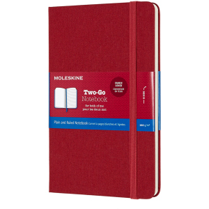 Записная книга Moleskine Two-Go 11.5 x 17.5 см 144 старницы Бордовая (8058647620183)