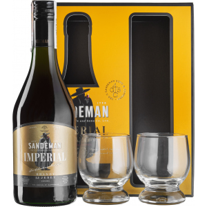 Бренді Sandeman Imperial 0.7 л 40% + 2 склянки (2131109311099) ТОП в Кривому Розі