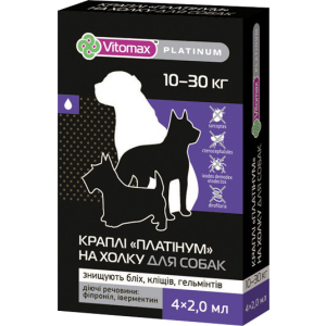 Капли на холку Vitomax Platinum для собак крупніх пород 10-30 кг 4х2мл (500202) (4820150201104) надійний