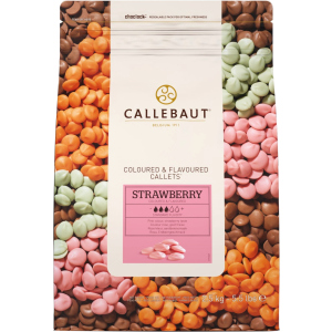 Бельгійський шоколад Callebaut Strawberry Callets у вигляді каллет зі смаком полуниці 2.5 кг (5410522516531) краща модель в Кривому Розі
