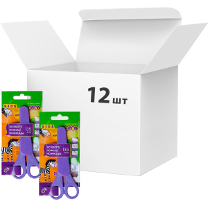 Упаковка Ножницы детские ZiBi 13.5 см с линейкой в чехле 12 шт Фиолетовый (ZB.5004-07)