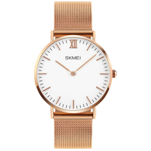 хороша модель Чоловічий годинник Skmei 1181BOXSRG Rose Gold Case Mesh Band BOX