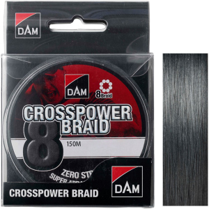 Шнур DAM Crosspower 8-Braid 150 м 0.17 мм 11.3 кг Темно-сірий (66589) в Кривому Розі