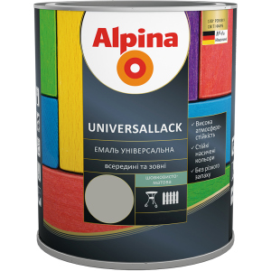 Эмаль Alpina Universallack Шелковисто-матовая 2.5 л Серая (948103739) в Кривом Роге