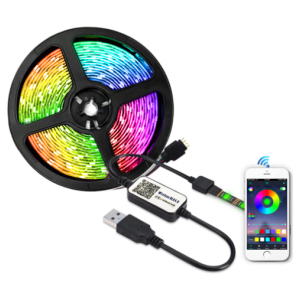 Світлодіодна стрічка RGB 5м від USB з керуванням через Bluetooth