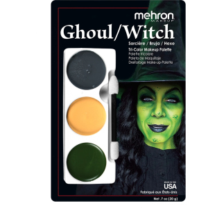 Набір кремового гриму для образу Mehron Tri-Color Makeup Palette "Відьма/Готика" 20 г (403-G) (764294503974) краща модель в Кривому Розі