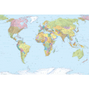 Фотошпалери флізелінові Komar World Map 368х248 см 4 сегменти (XXL4-038) в Кривому Розі