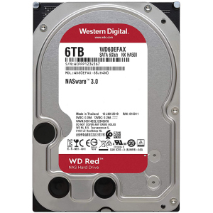 Жорсткий диск Western Digital Red 6TB 5400rpm 256MB WD60EFAX 3.5 SATA III рейтинг