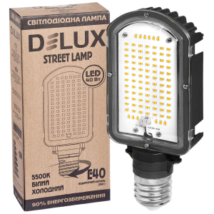 Светодиодная лампа DELUX StreetLamp 40 Вт E40 5500K IP65 (90012691) лучшая модель в Кривом Роге