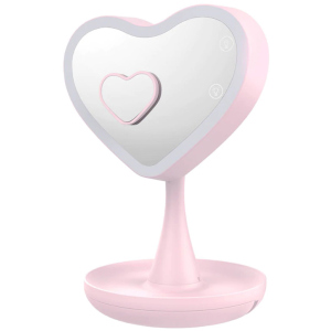 Дзеркало для макіяжу UFT Mirror Heart Pink Серце з підсвічуванням (4820176260086) ТОП в Кривому Розі