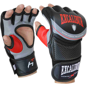 Рукавички MMA Excalibur 687-01 Hybrid S/10 Сіро-чорно-червоні (687-01/S/10) в Кривому Розі