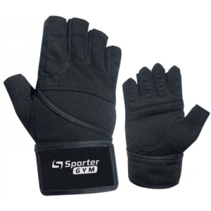 Рукавички тренувальні Sporter Gym Men Fitness Gloves (222.7 B) XXL Full Black (2009999014461) краща модель в Кривому Розі