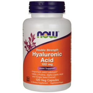 Витамины Now Foods Hyaluronic ACID 100 мг 120 веган капсул (733739031518) ТОП в Кривом Роге