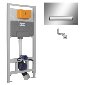 IMPRESE комплект інсталяції для унітазу 3в1 (інсталяція, кріплення, клавіша хром PAN) краща модель в Кривому Розі