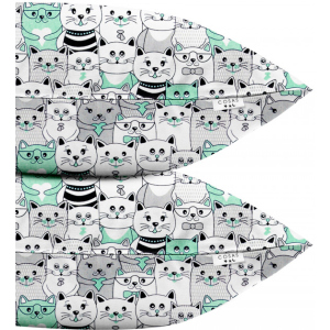 Набор наволочек Cosas Бязь Set Pillow Cats 40х60 см 2 шт Gray (4822052025147) лучшая модель в Кривом Роге