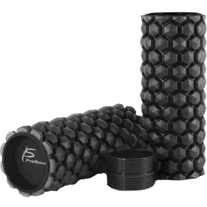 Ролик масажний профільований ProSource 2-в-1 HEXA Massage Roller 61/30 x 12.7 см Чорний (ps-2160-hex-lmr-black) в Кривому Розі