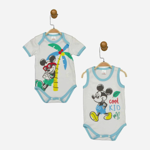 Боді Disney Mickey Mouse MC17247 86-92 см 2 шт Біло-блакитне (8691109874818) краща модель в Кривому Розі