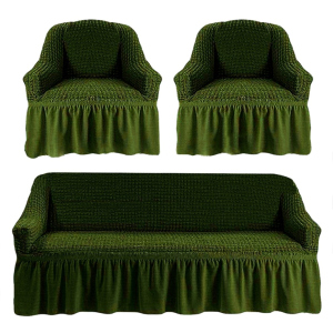 Чехлы для мебели Love You диван и два кресла (3+1+1) 24 Оливковый (ly181106) (4820000181106) надежный