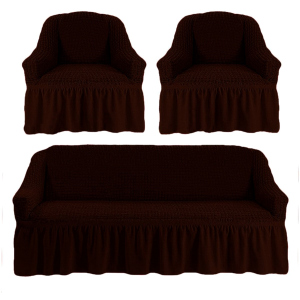 Чохли для меблів Love You диван та два крісла (3+1+1) 38 Чорний шоколад (ly181113) (4820000181113) в Кривому Розі