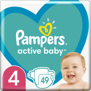 Підгузки Pampers Active Baby Розмір 4 (Maxi) 9-14 кг 49 шт (8001090949851) краща модель в Кривому Розі