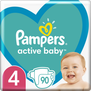 Підгузки Pampers Active Baby Розмір 4 (Maxi) 9-14 кг 90 шт (8001090950376) в Кривому Розі