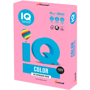 Бумага офисная IQ Color PI25 A3 80 г/м2 500 листов Розовая (9003974400273) в Кривом Роге