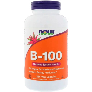 B-Комплекс 100, B-100, Now Foods 250 вегетаріанських капсул (733739004383)