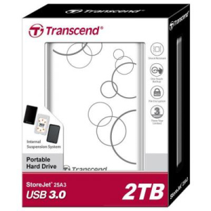 Зовнішній жорсткий диск 2.5 2TB Transcend (TS2TSJ25A3W) краща модель в Кривому Розі