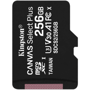 Kingston microSDXC 256GB Canvas Select Plus Class 10 UHS-I U3 V30 A1 (SDCS2/256GBSP) краща модель в Кривому Розі