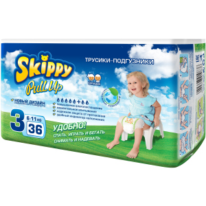 Трусики-підгузки дитячі Skippy Розмір 3 6-11 кг 36 шт (6957931417268) краща модель в Кривому Розі