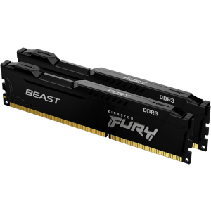 Оперативная память Kingston Fury DDR3-1866 8192MB PC3-14900 (Kit of 2x4096) Beast Black (KF318C10BBK2/8) ТОП в Кривом Роге