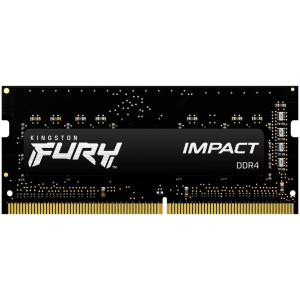 Оперативная память Kingston Fury SODIMM DDR4-2666 8192MB PC4-21300 Impact Black (KF426S15IB/8) ТОП в Кривом Роге